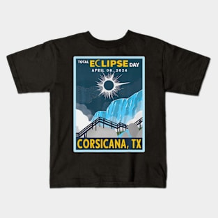 Corsicana Texas Total Solar Eclipse 2024 Kids T-Shirt